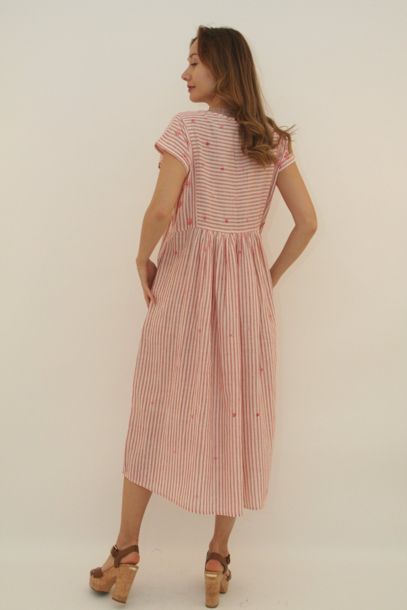 Nina Dress Red Stripes - Joshi