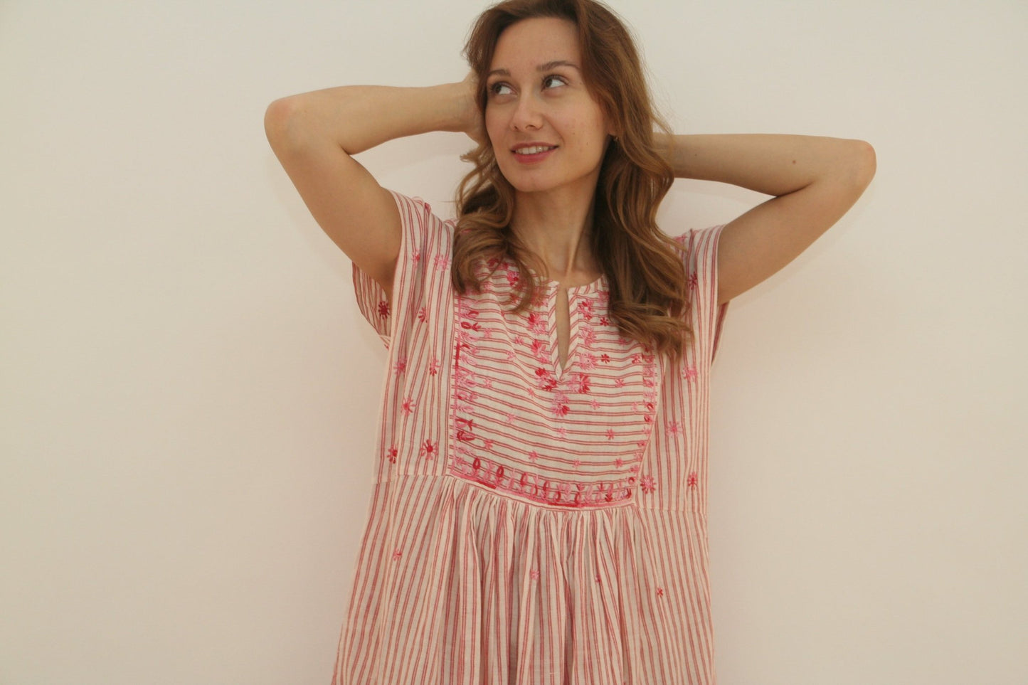 Nina Dress Red Stripes - Joshi