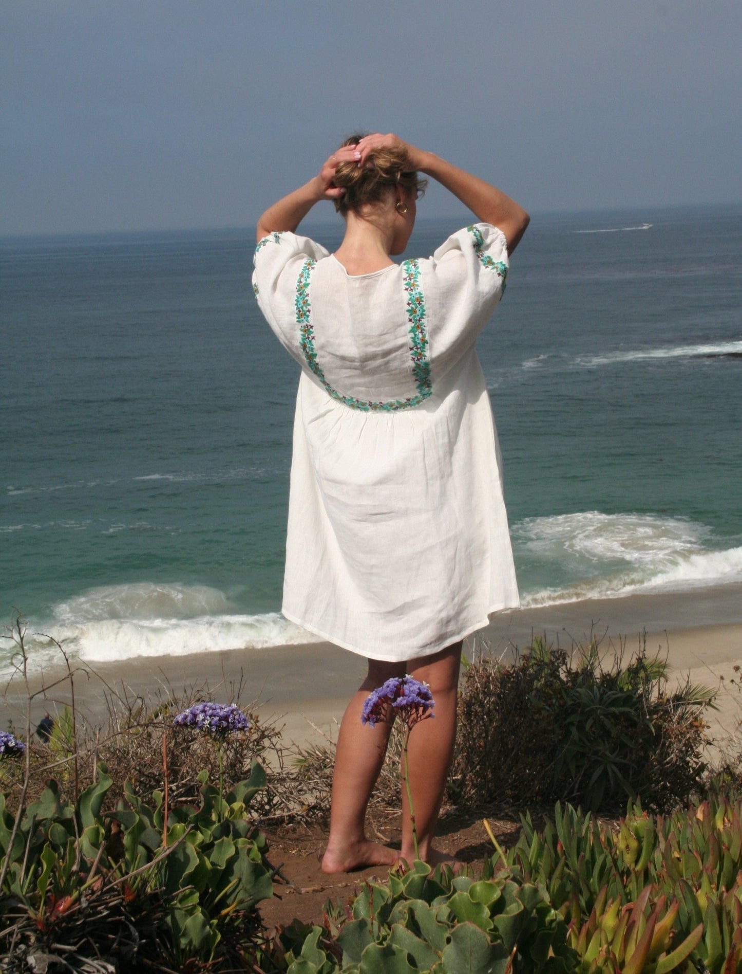 Polo Dress Short White / Green - Joshi