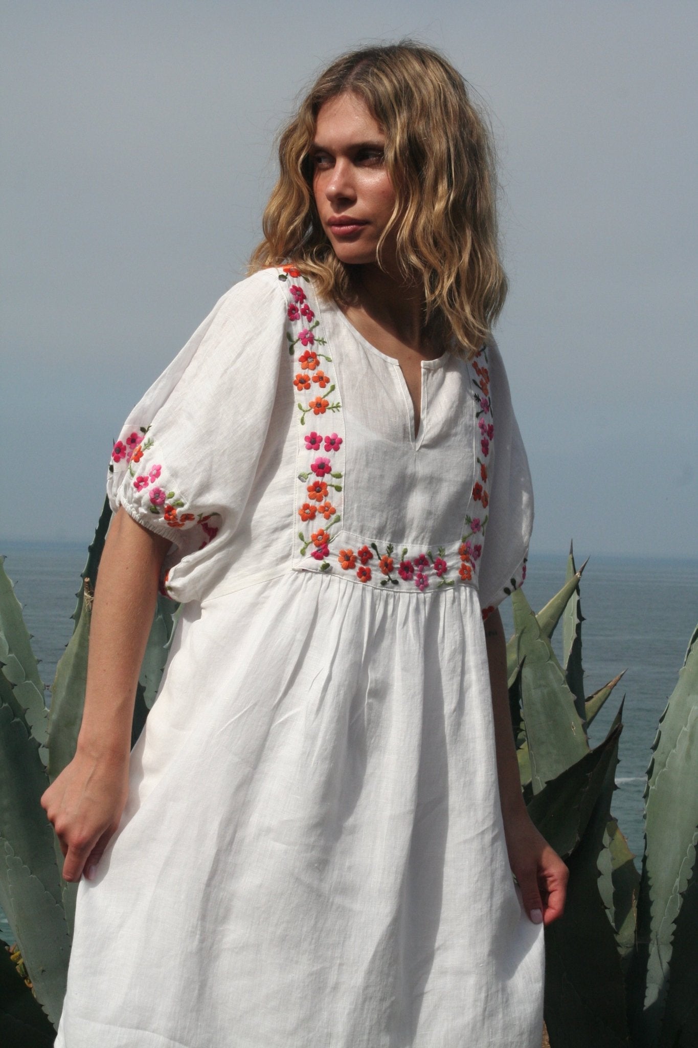 Polo Dress White / Pink - Joshi