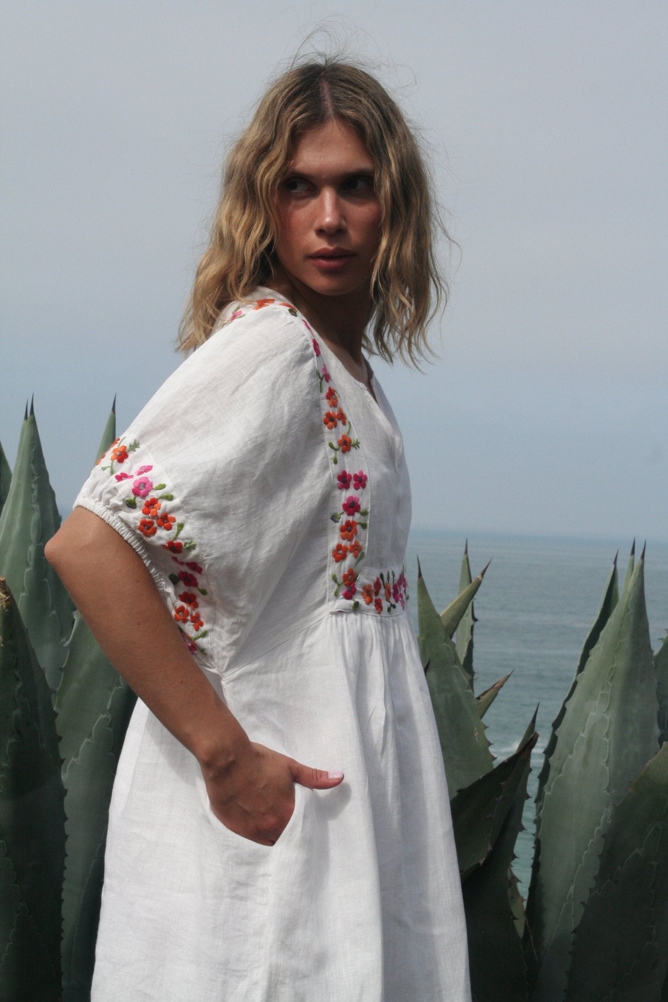 Polo Dress White / Pink - Joshi