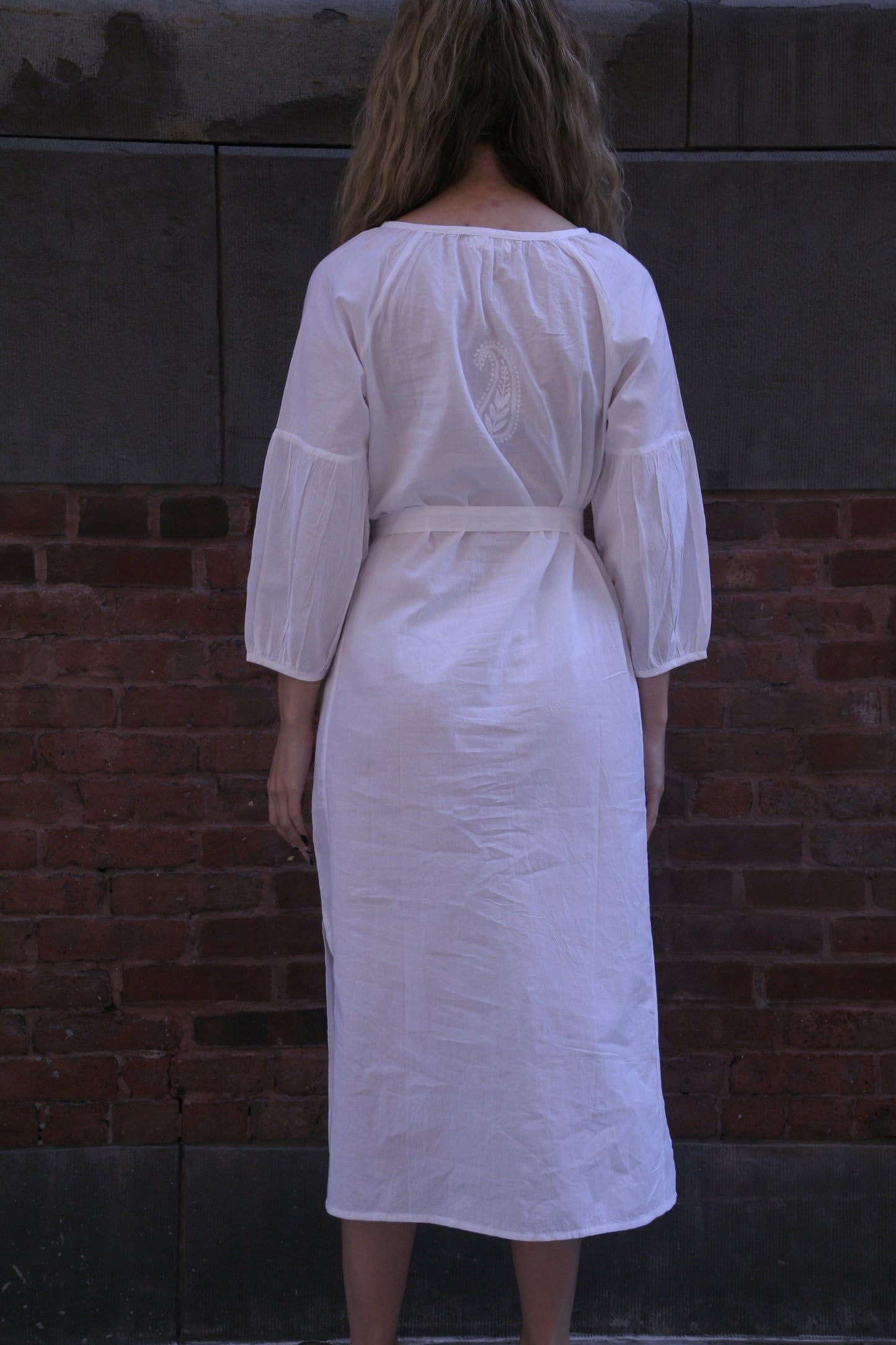 Roma Maxi Peasant Dress White - Joshi