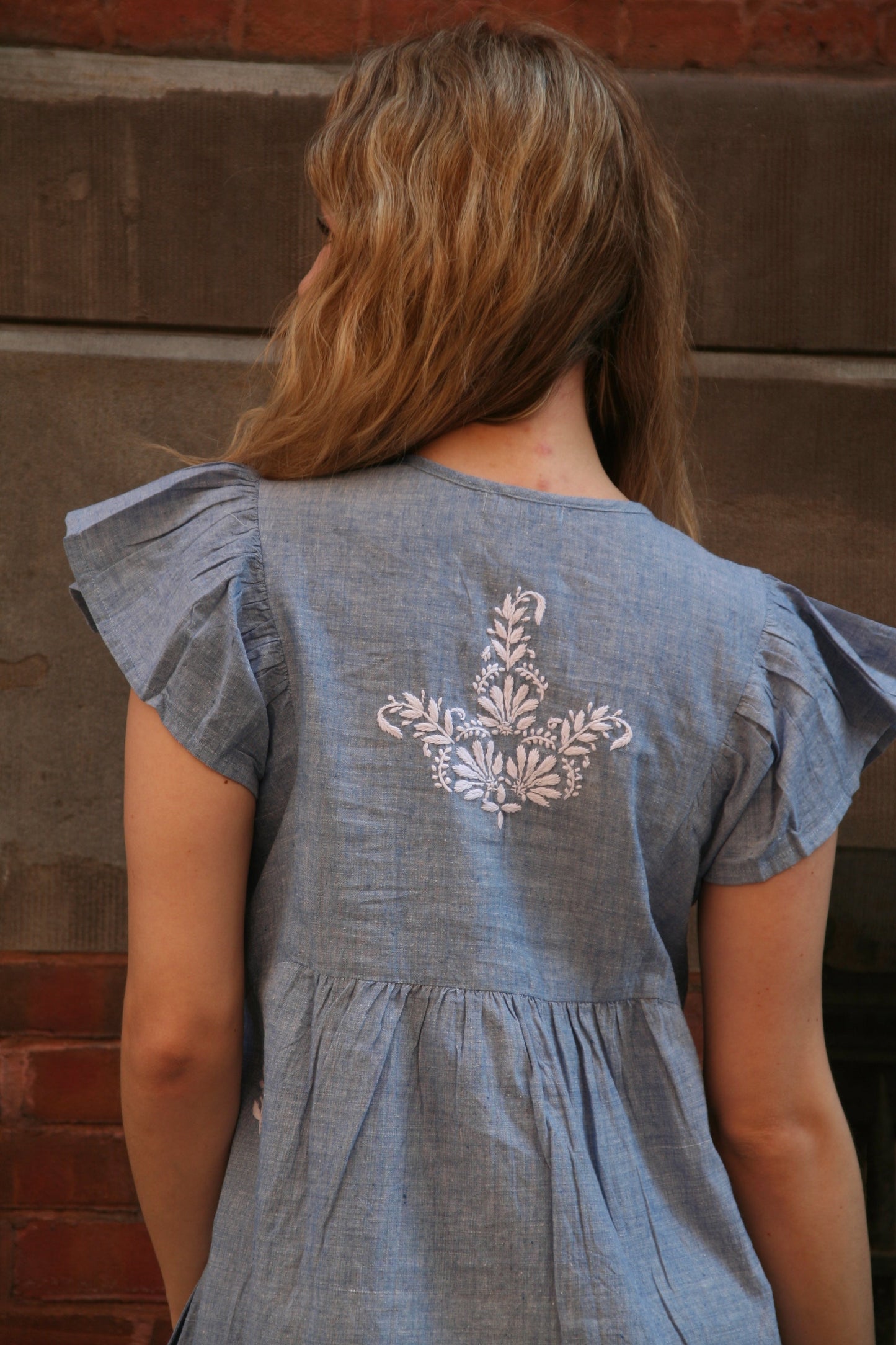 Rugby Dress Blue Chambray - Joshi