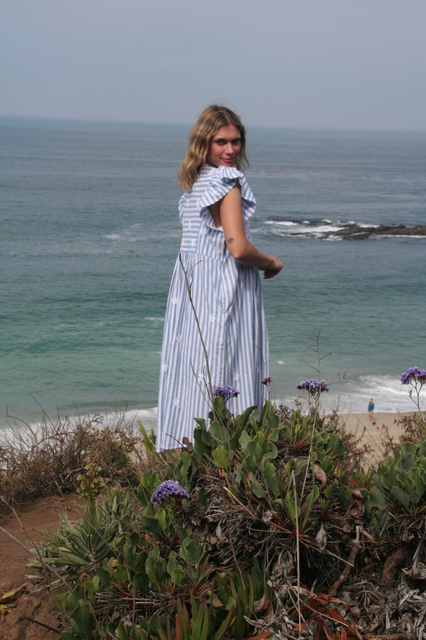 Rugby Dress Long Blue Stripes - Joshi