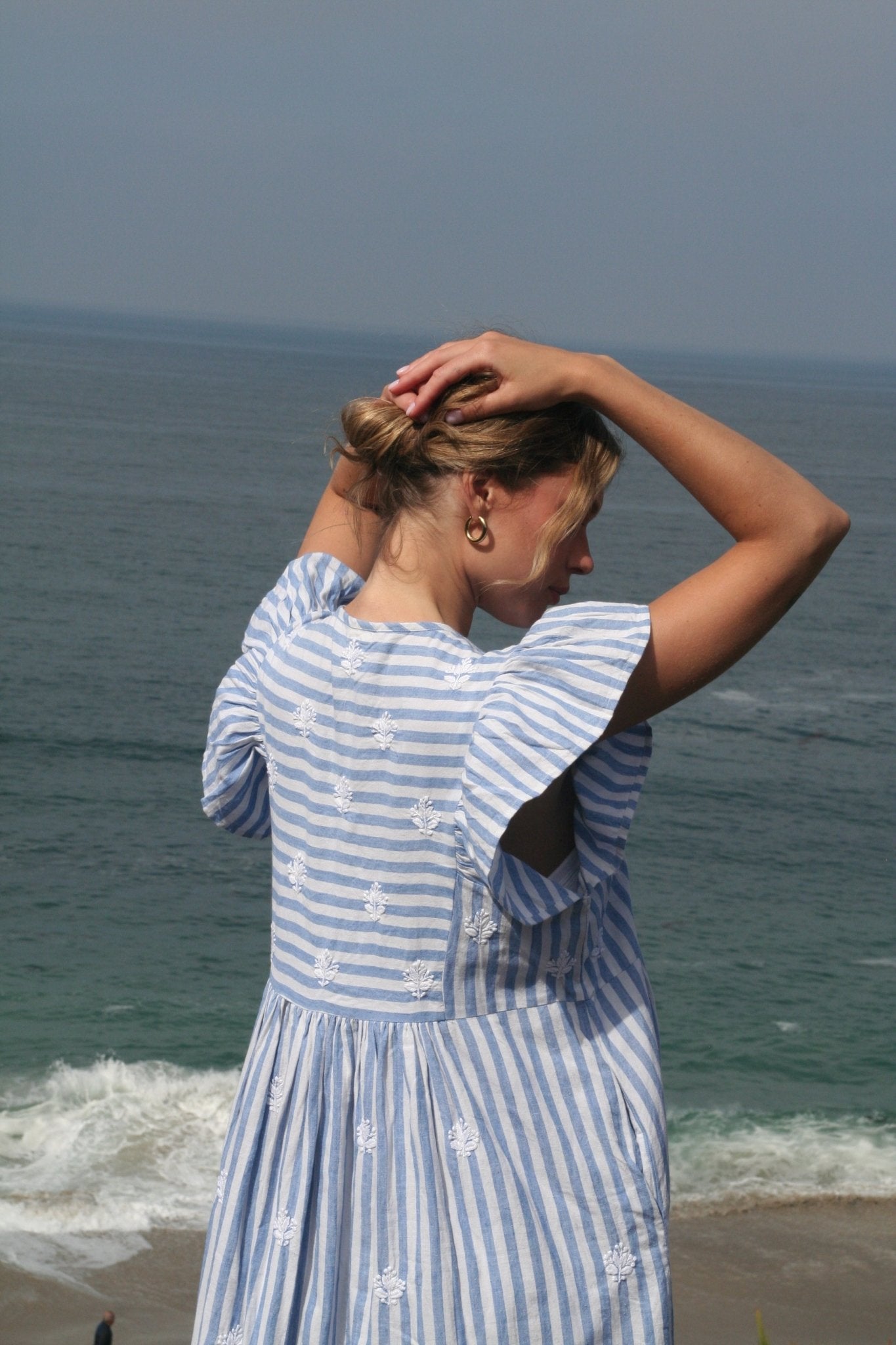 Rugby Dress Long Blue Stripes - Joshi