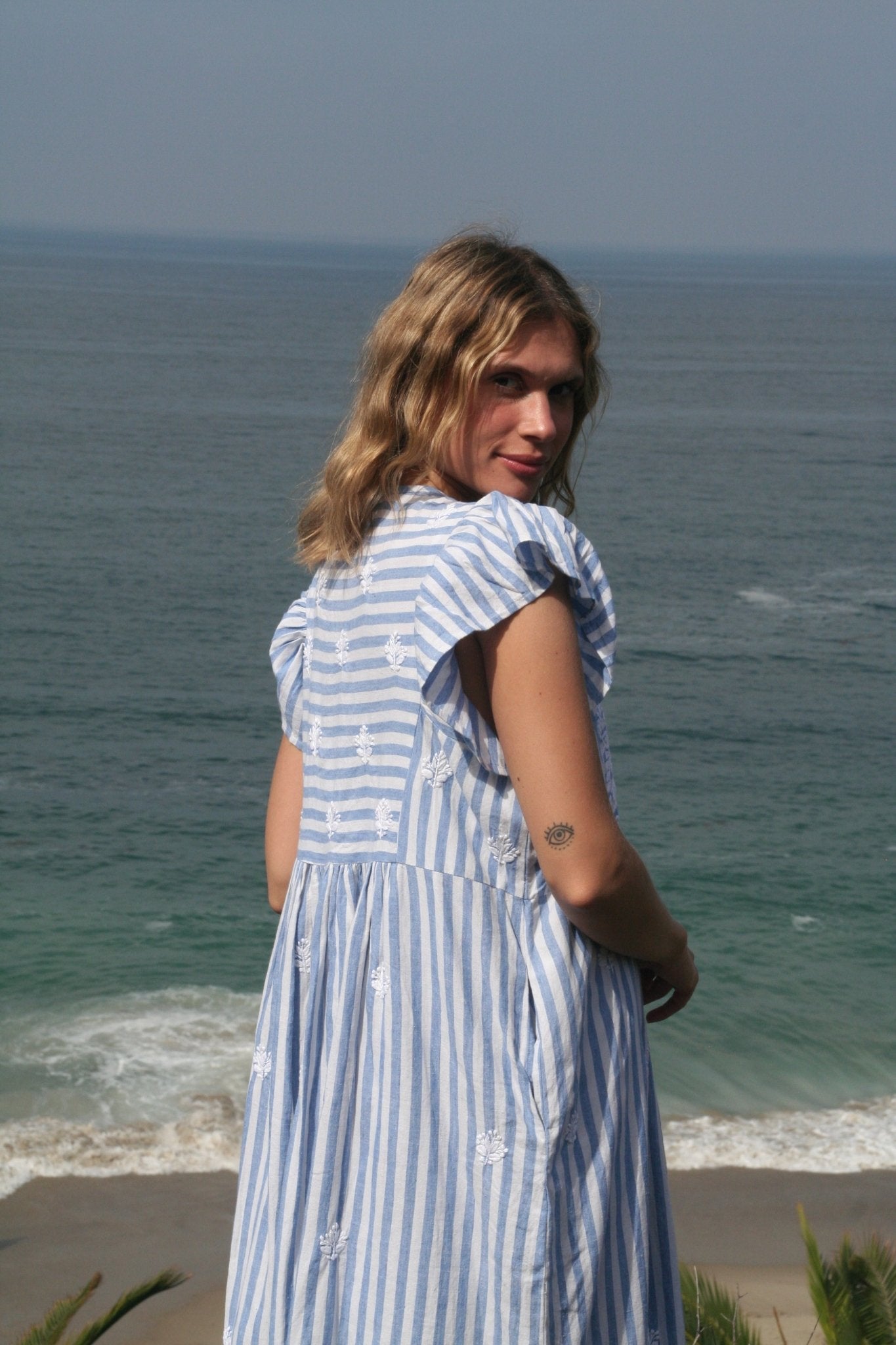 Rugby Dress Long Blue Stripes - Joshi