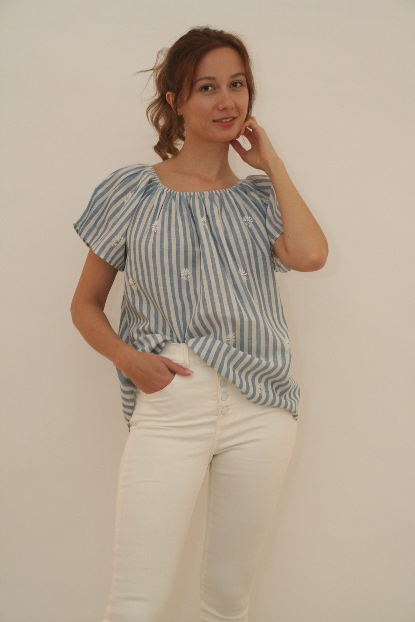 Sea Top blue stripes - Joshi