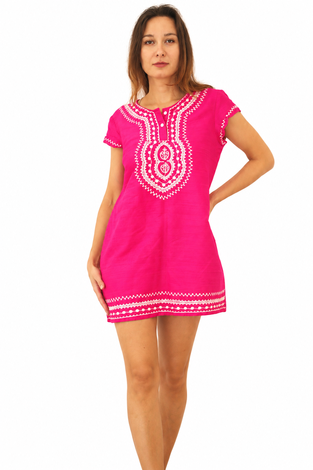 Paloma Dress  Silk Dupion Hot Pink