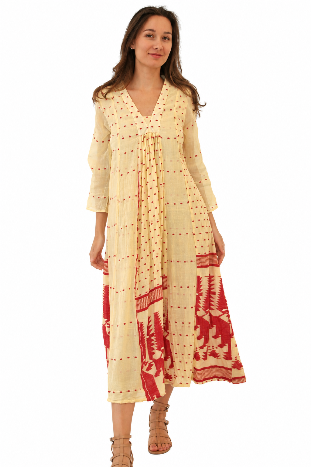 Jamdani Cabana Kurta (lined) Soft Yellow