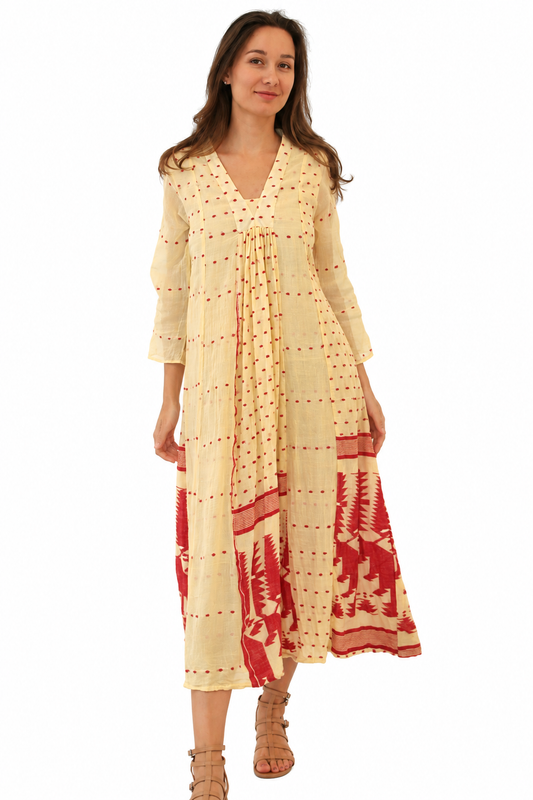 Jamdani Cabana Kurta (lined) Soft Yellow - JoshiCabana Kurta