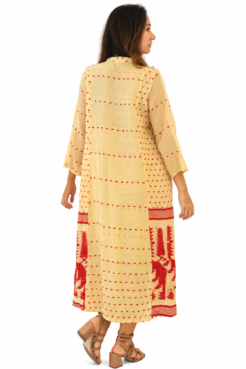 Jamdani Cabana Kurta (lined) Soft Yellow