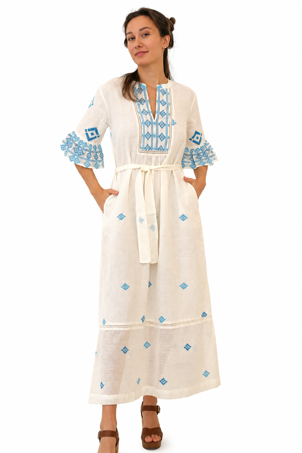 Khadi Naya Dress  Off White (Lined)