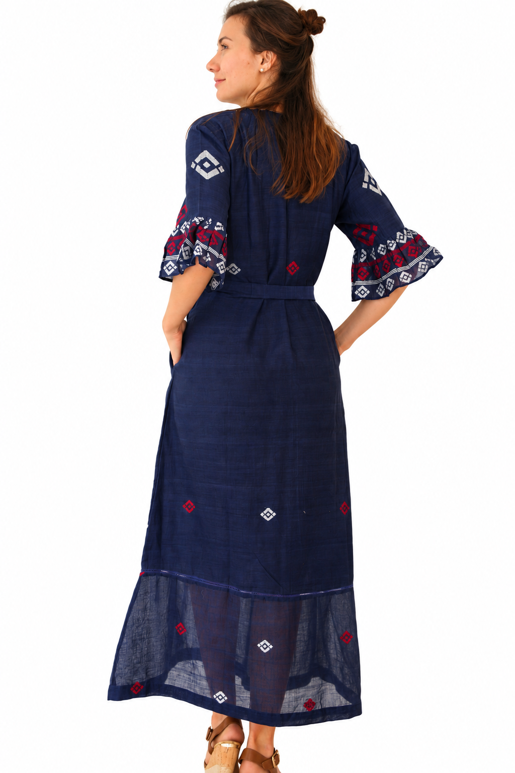 Khadi Naya Dress  Navy (Lined)