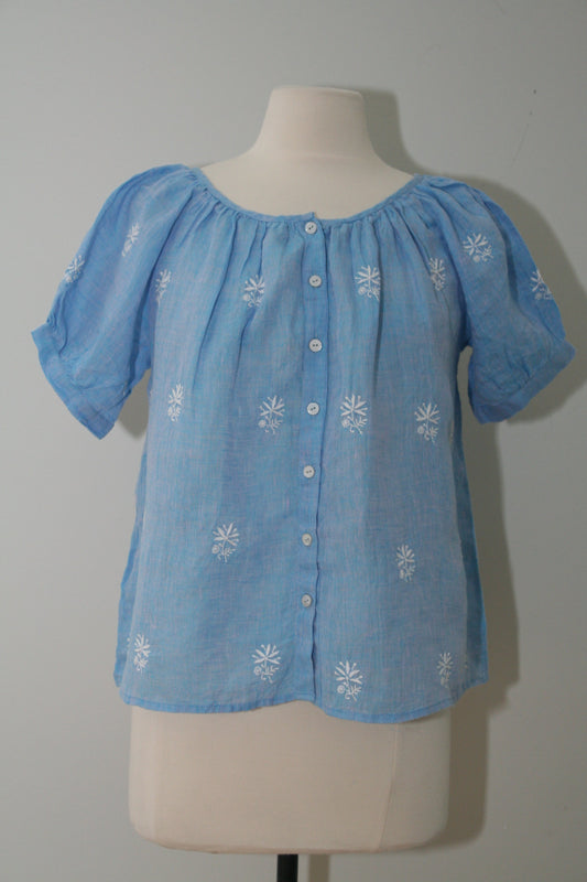 Blue Linen Sea Top - Joshi