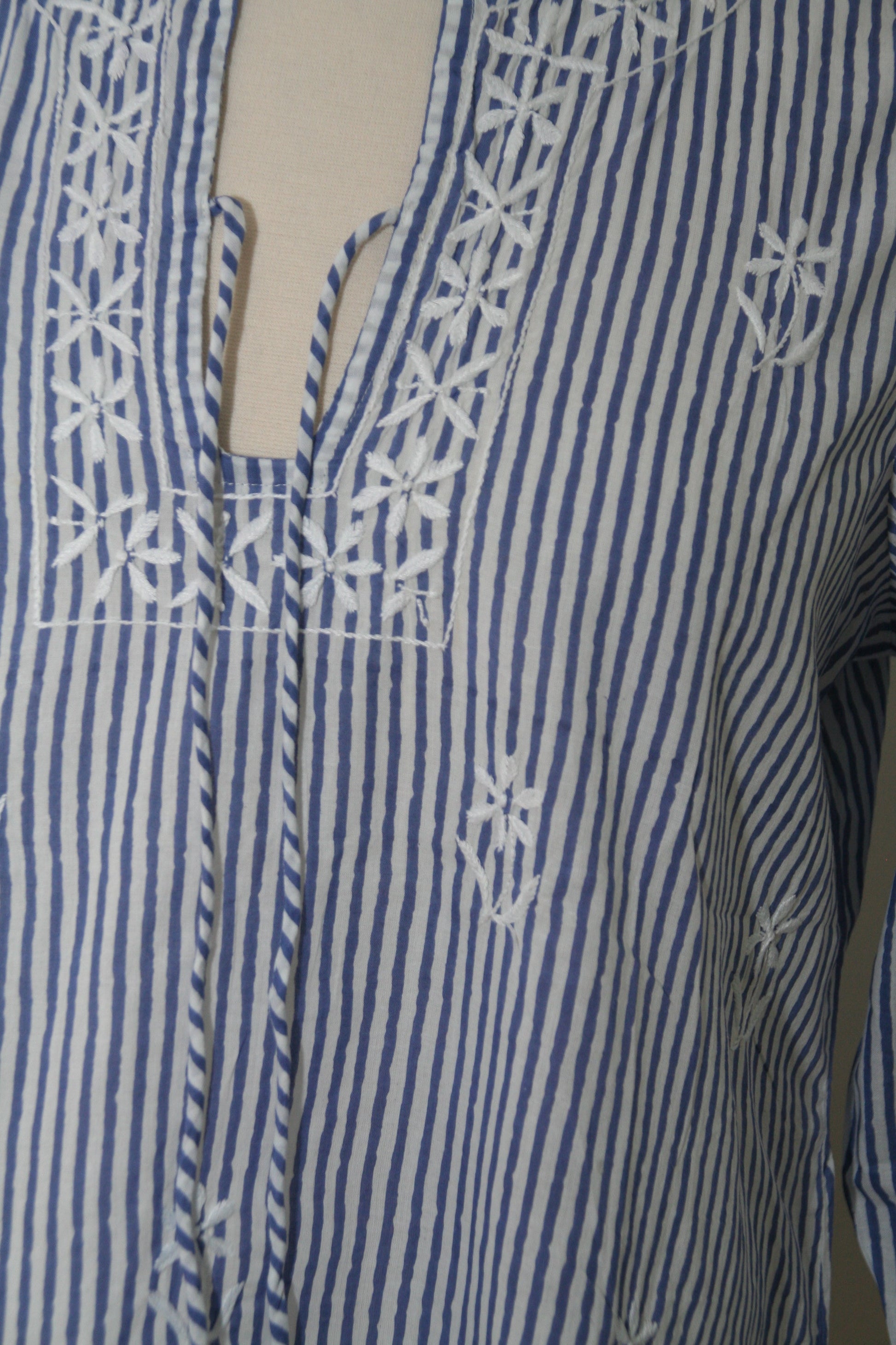 Blue Stripes Peasant Top - Joshi