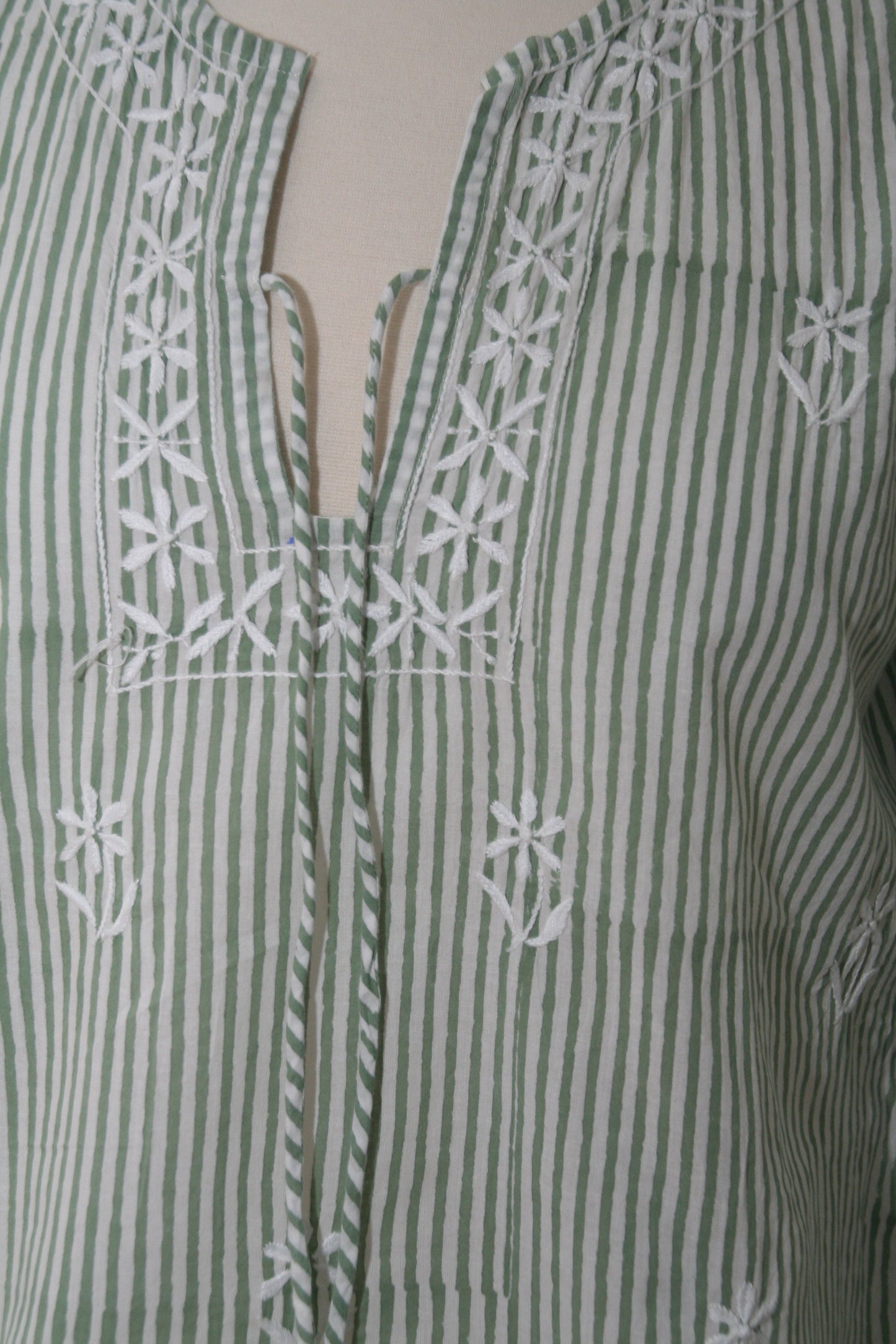 Green stripes Peasant Top - Joshi