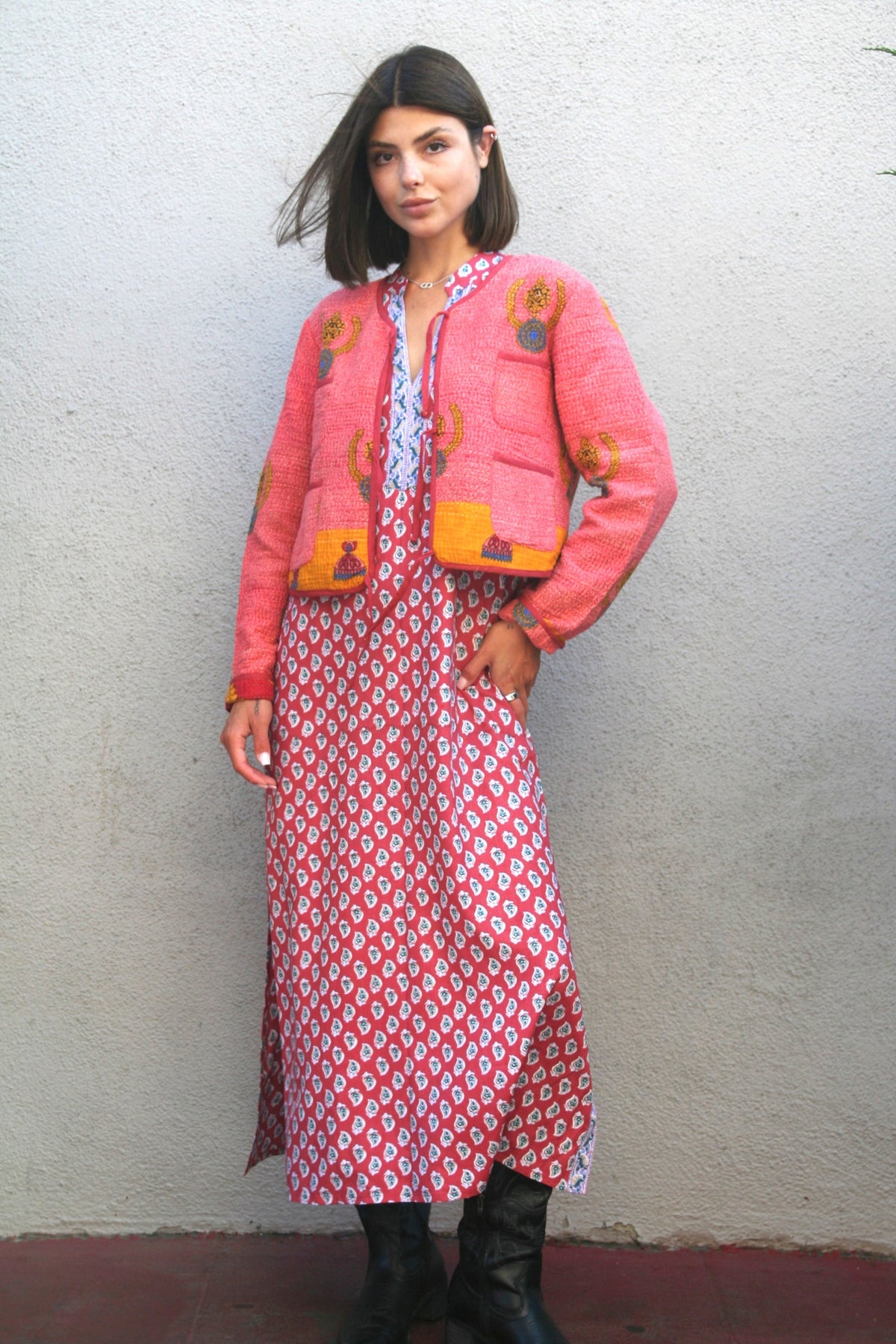 Maxi Kaftan Dress Burgundy - Joshi