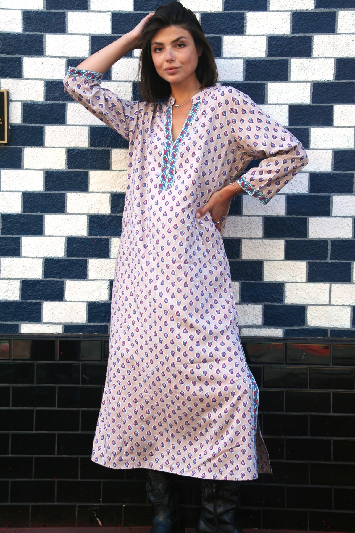 Maxi Kaftan Dress Taupe - Joshi