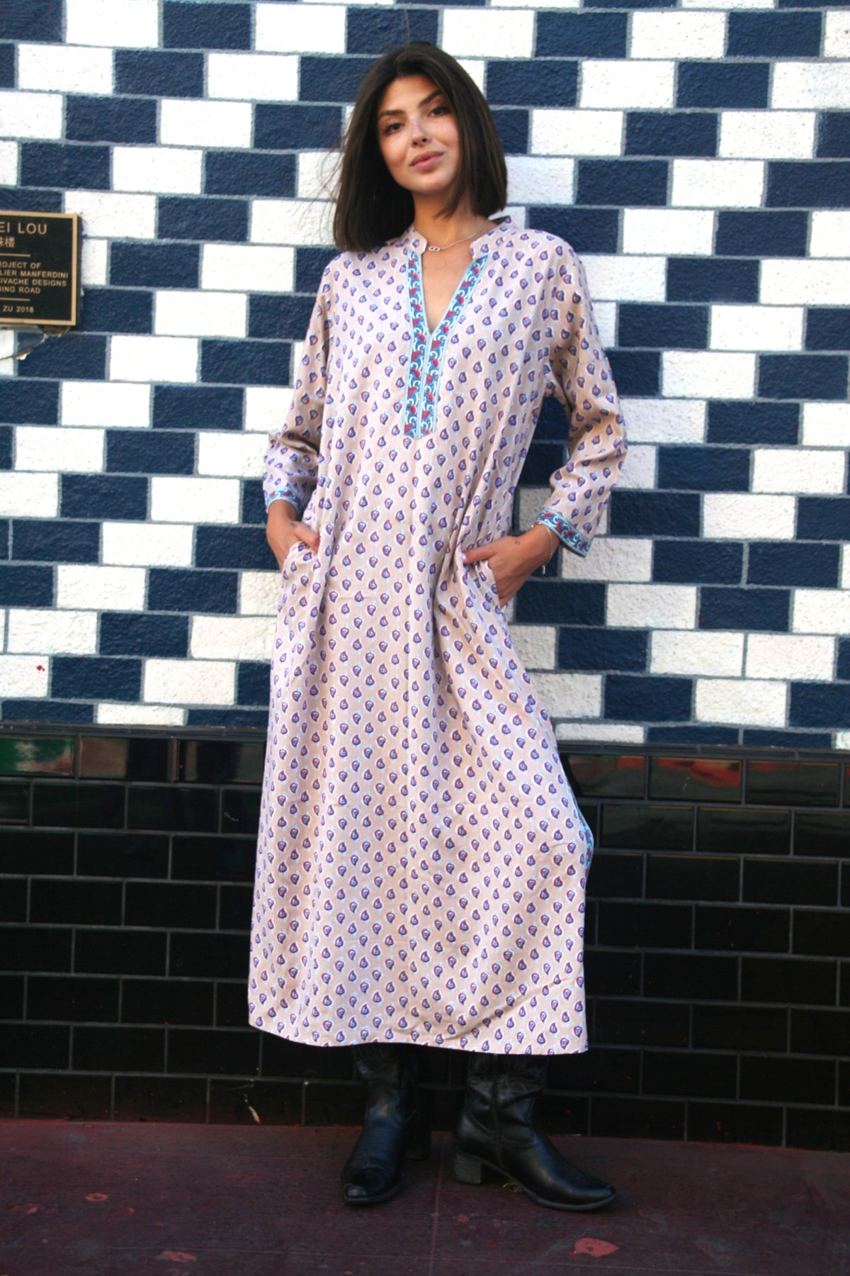 Maxi Kaftan Dress Taupe - Joshi