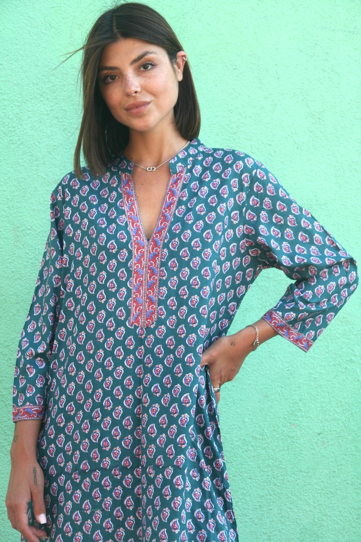 Maxi Kaftan Dress Teal - Joshi