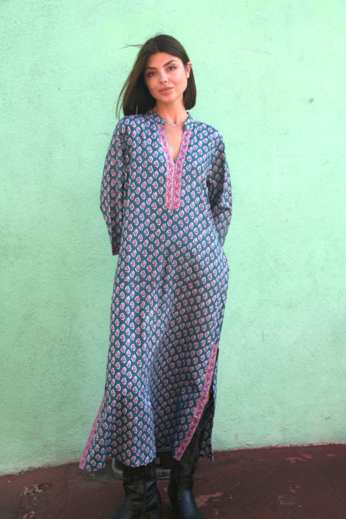 Maxi Kaftan Dress Teal - Joshi