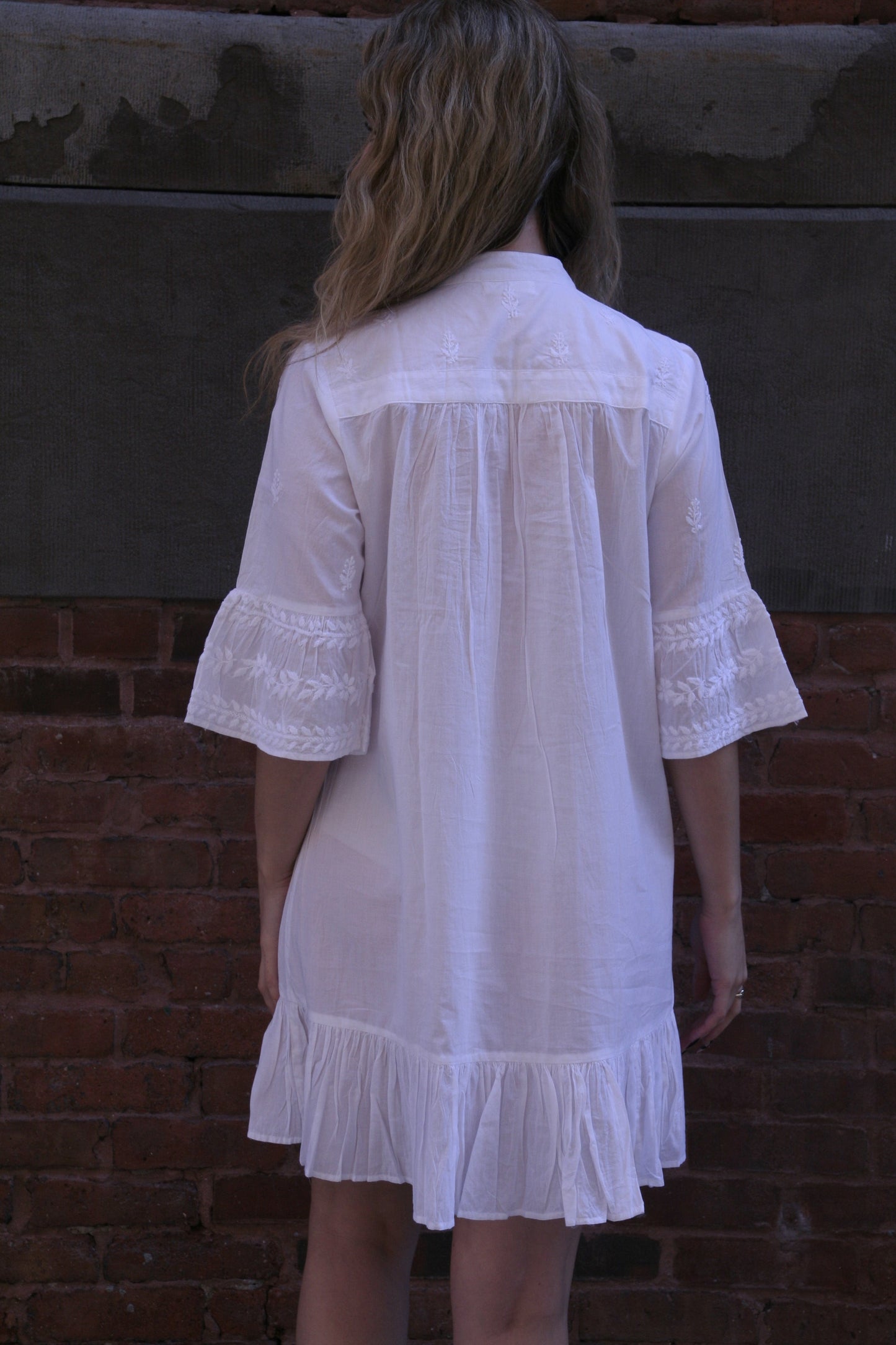 Mykonos Baby Doll Dress White - Joshi