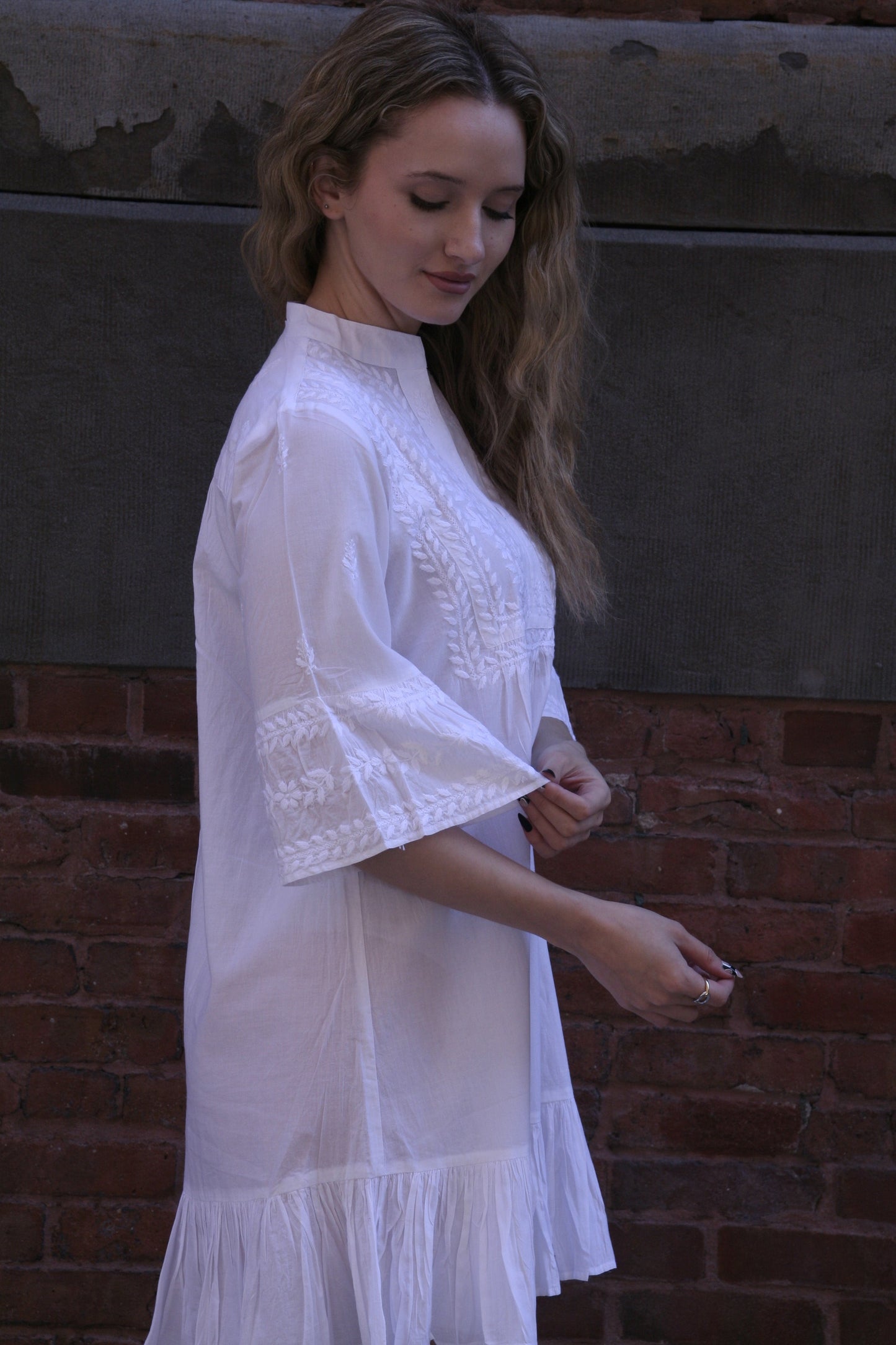 Mykonos Baby Doll Dress White - Joshi