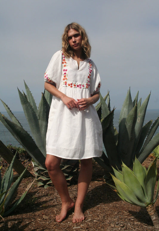 Polo Dress White / Pink - Joshi