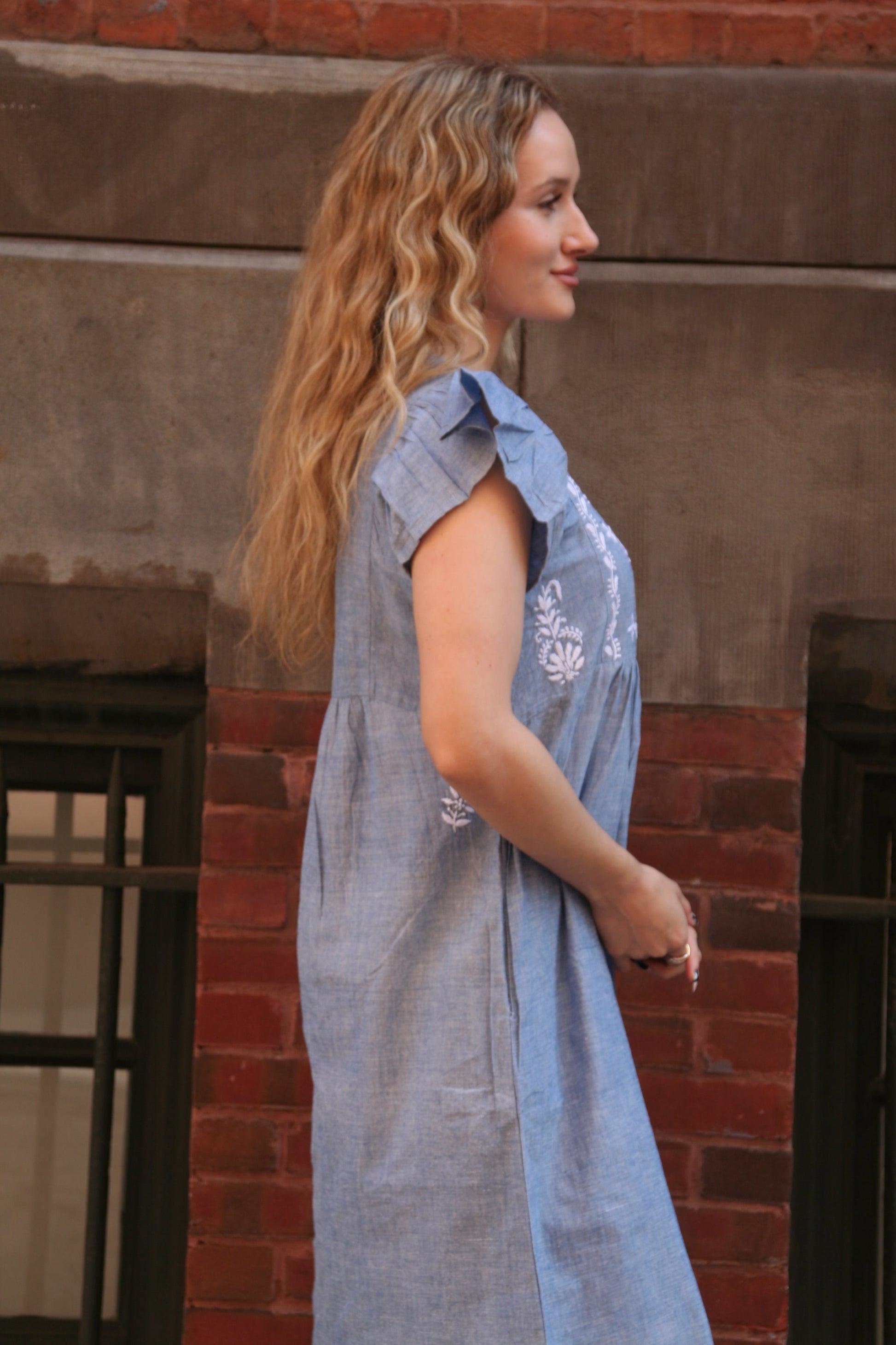 Rugby Dress Blue Chambray - Joshi