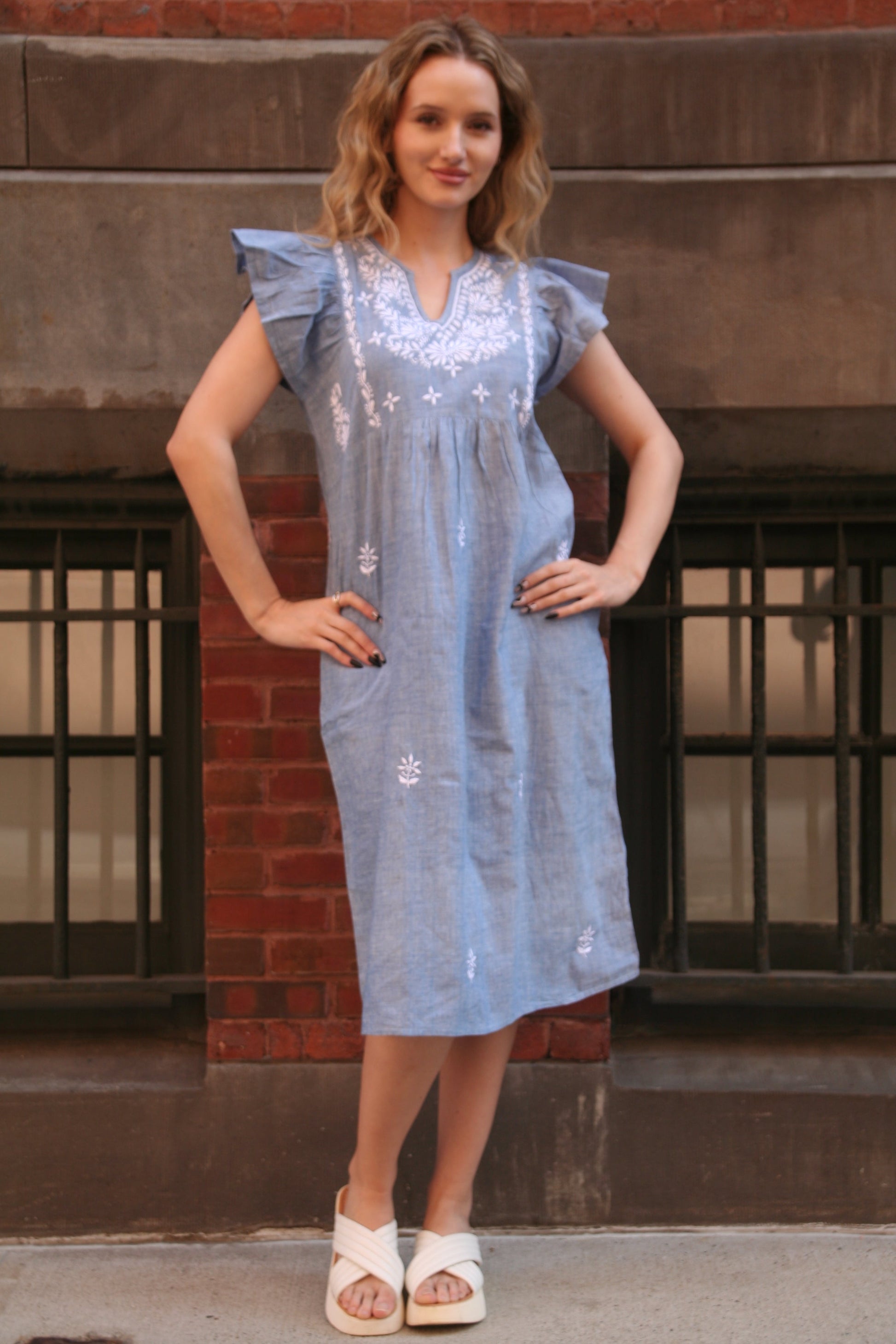 Rugby Dress Blue Chambray - Joshi