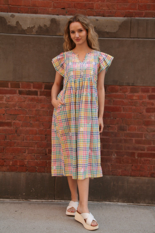 Rugby Dress Rainbow Checks - Joshi