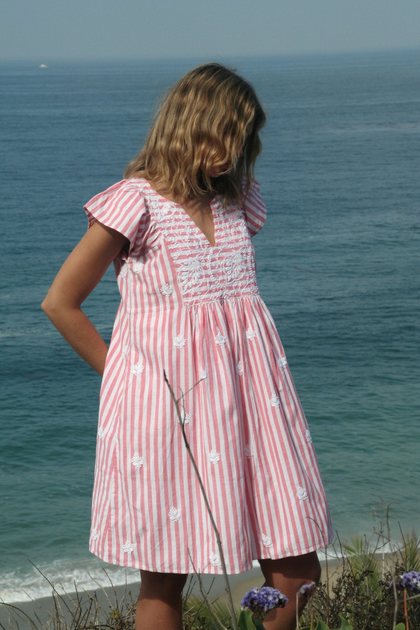 Rugby Dress Short Pink Stripes - Joshi