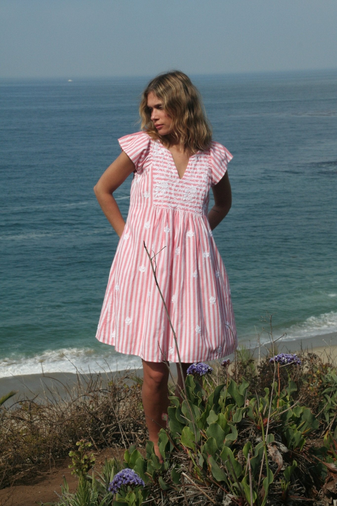 Rugby Dress Short Pink Stripes - Joshi