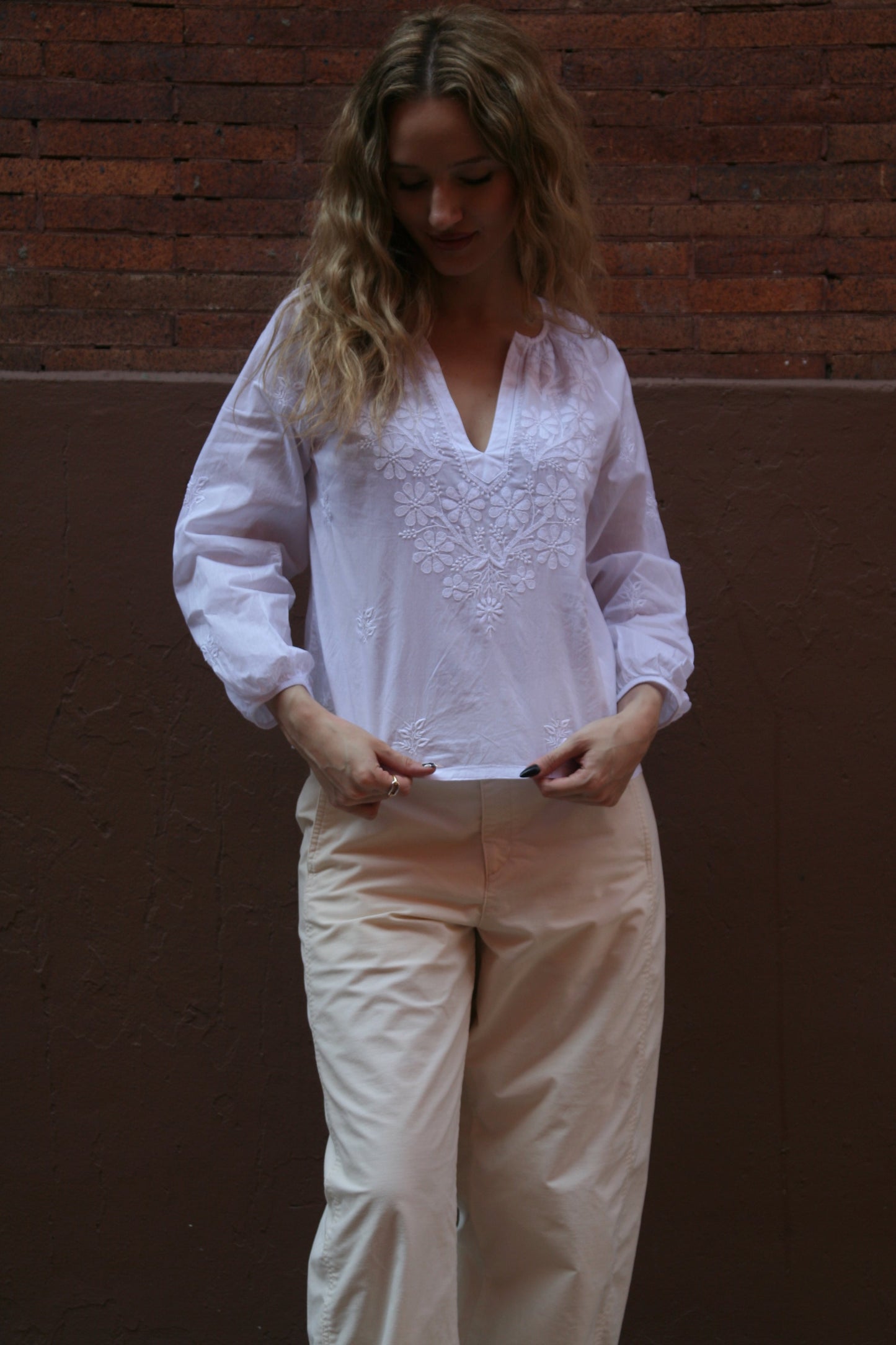 Samira Peasant Top White - Joshi