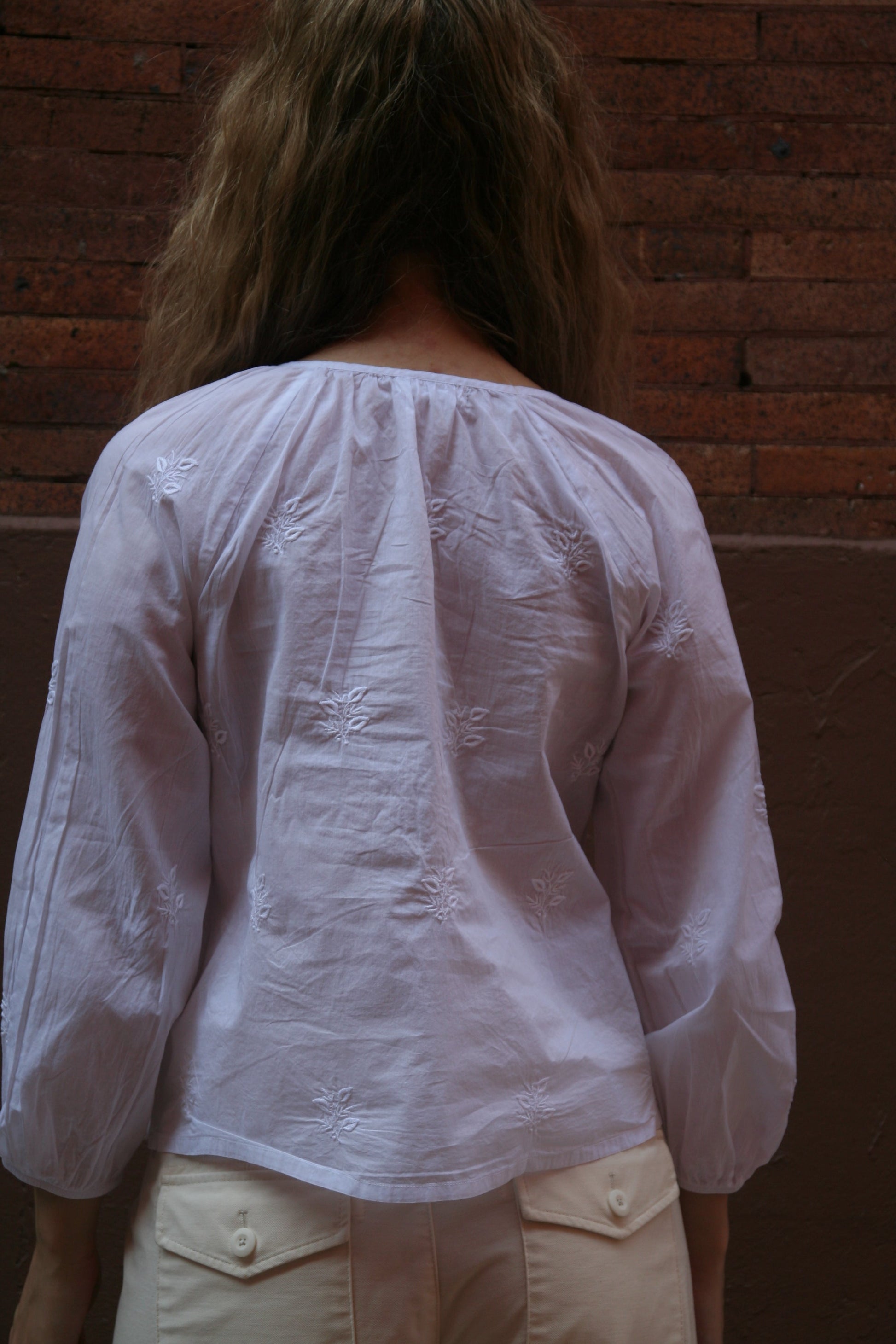 Samira Peasant Top White - Joshi