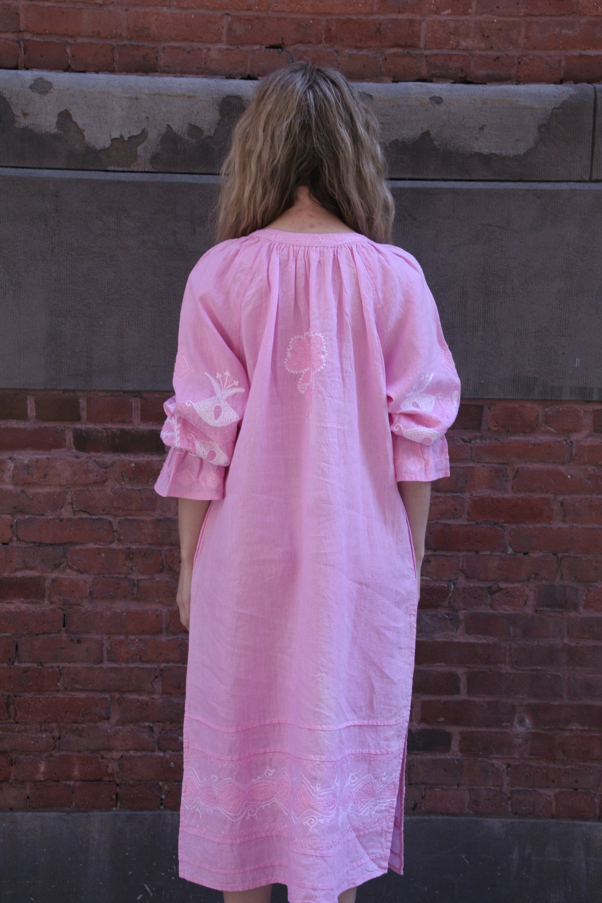 Sasha Linen Dress Pink - Joshi