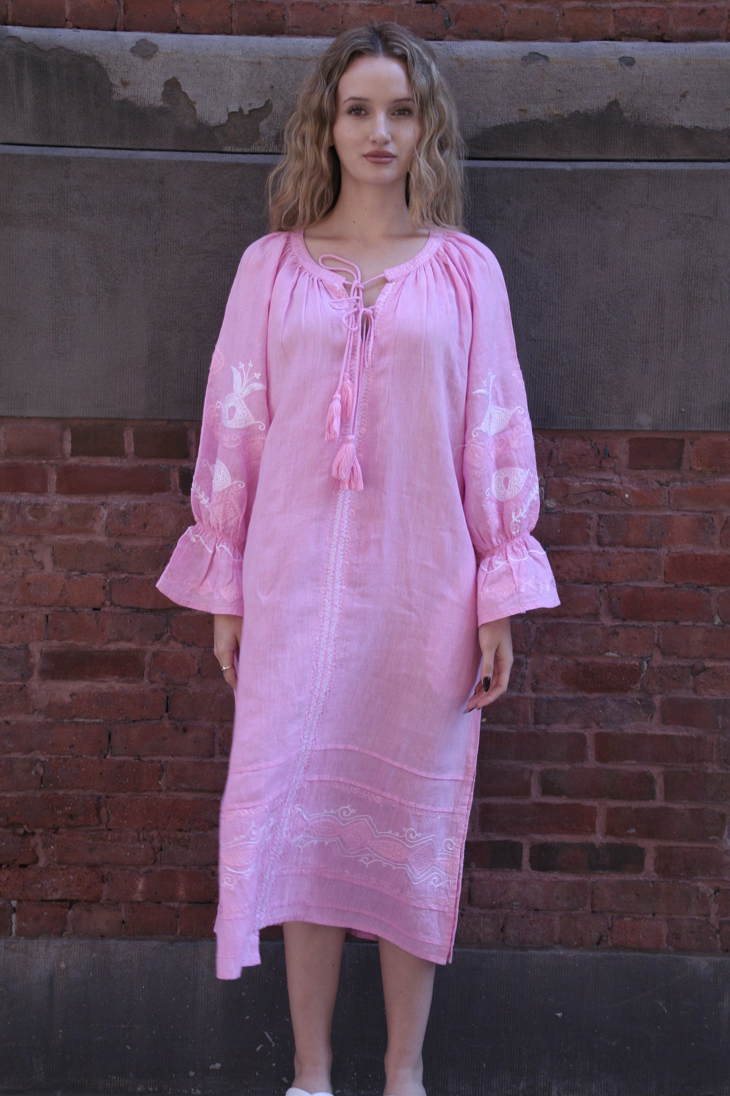 Sasha Linen Dress Pink - Joshi