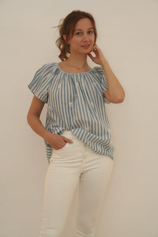 Sea Top blue stripes - Joshi