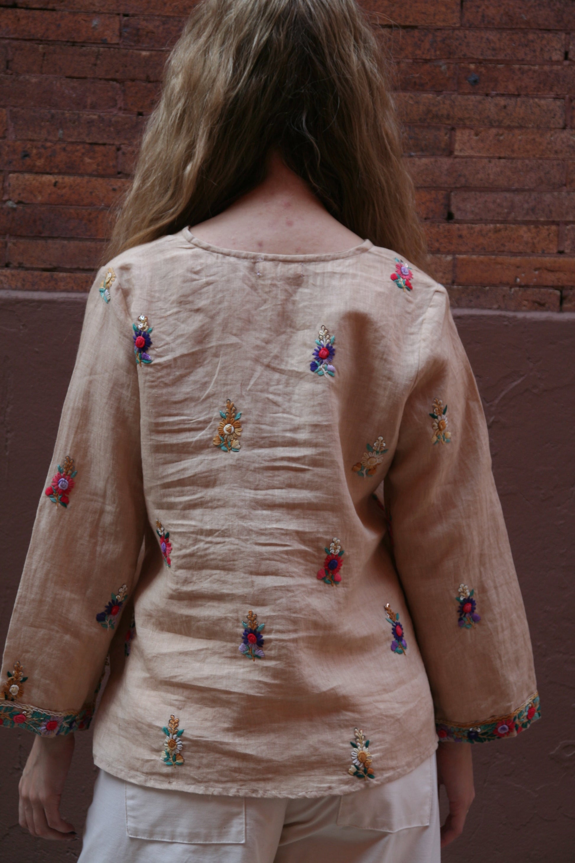 Sienna Linen Top Sand - Joshi