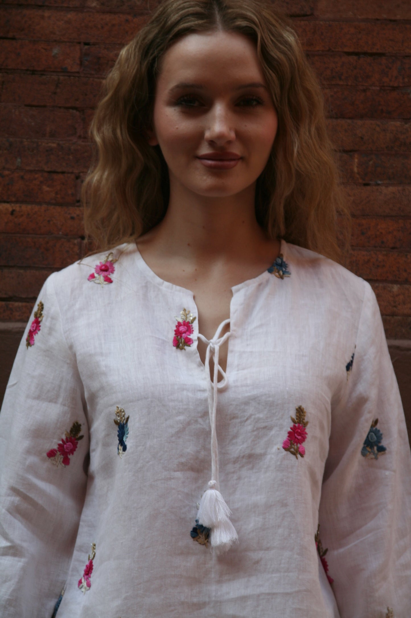 Sienna Linen Top White - Joshi