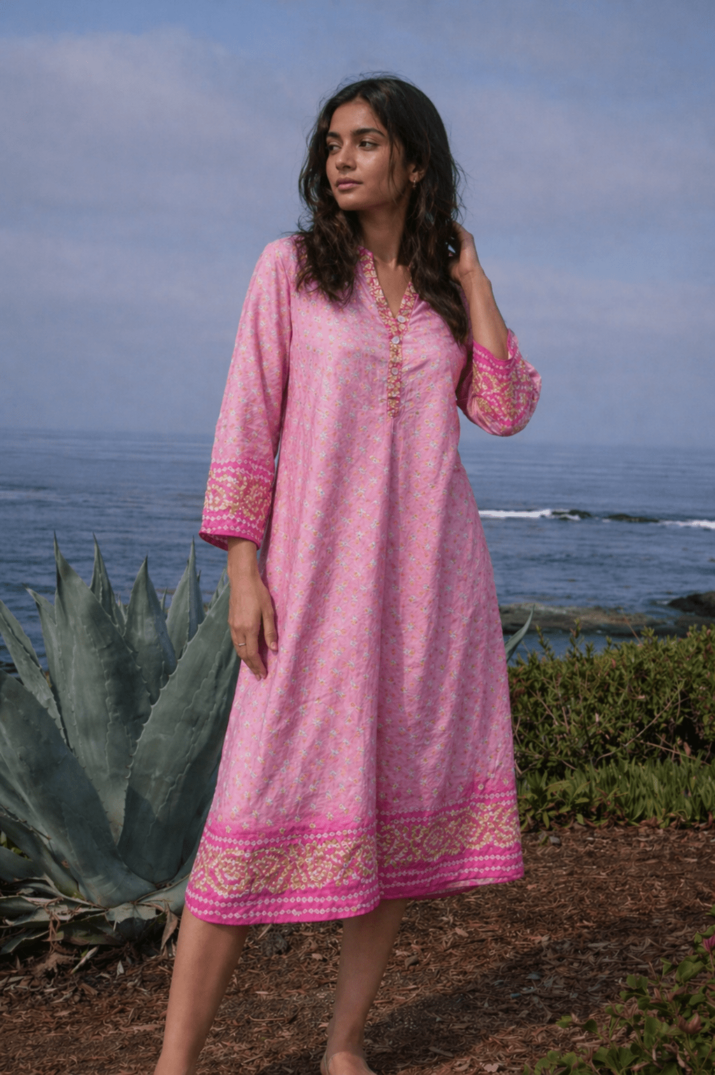 Silk Shirt Dress Pink - Joshi