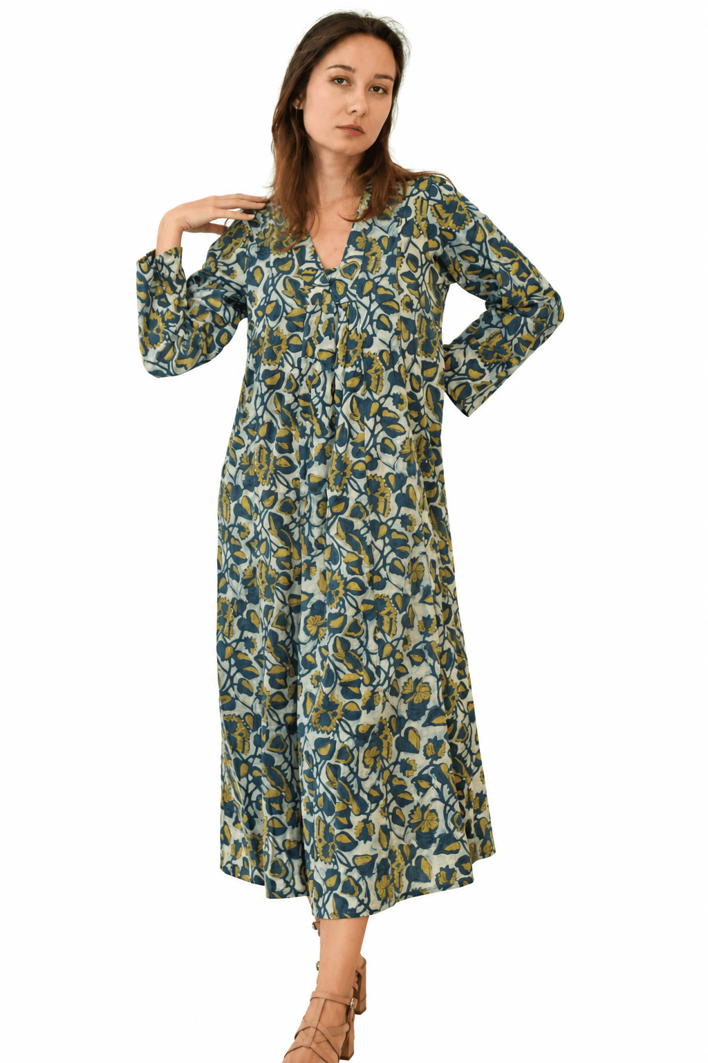 Soft Cotton Cabana Kurta Block Print E - Joshi