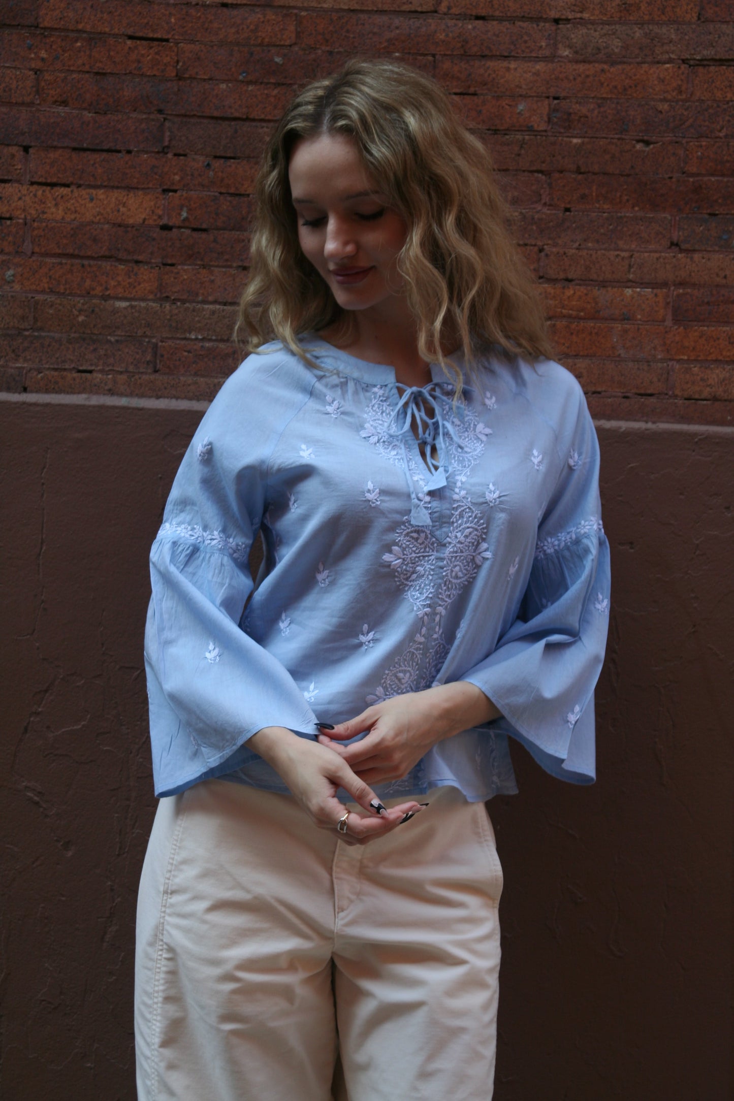 Tie Crop Top Blue - Joshi