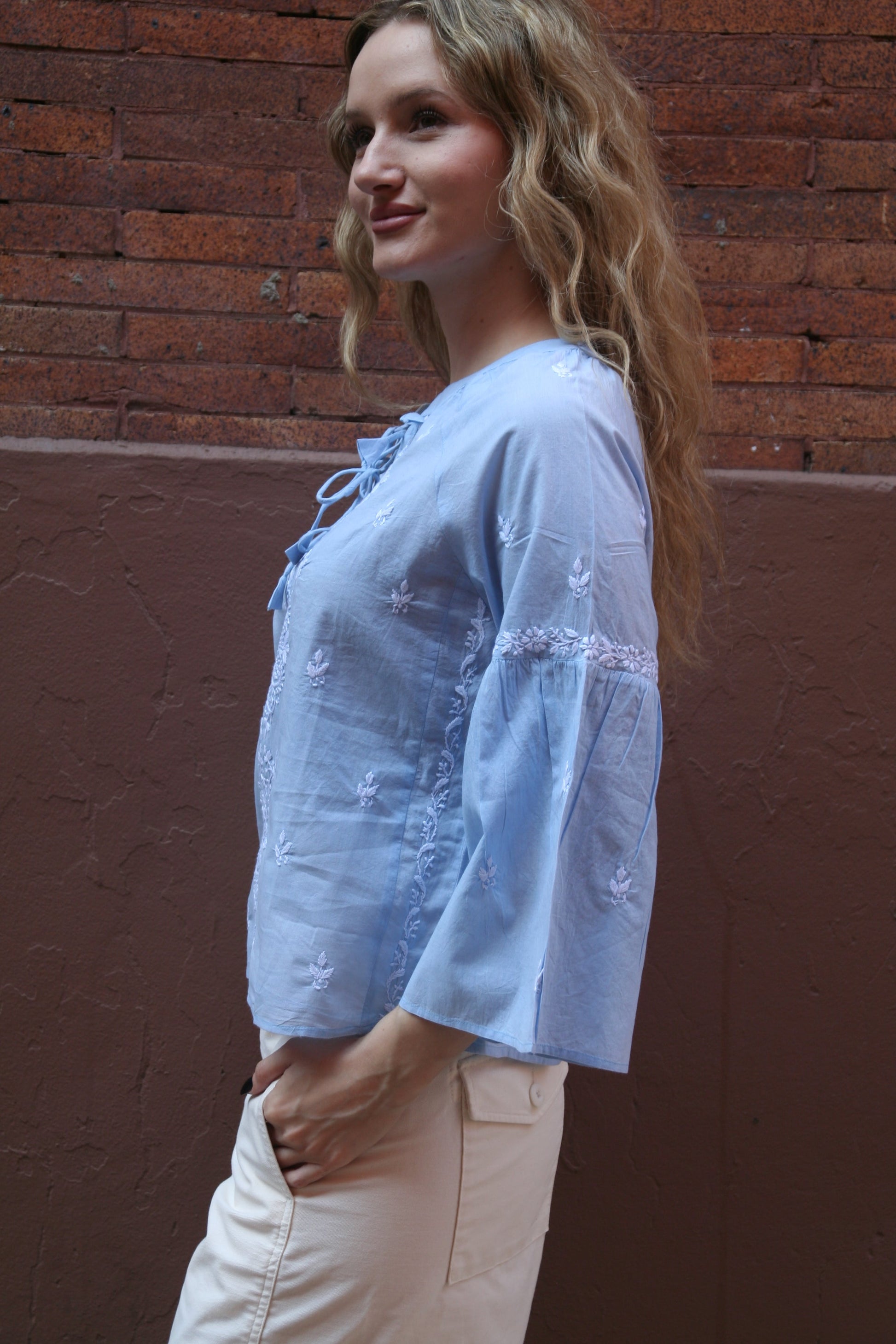 Tie Crop Top Blue - Joshi