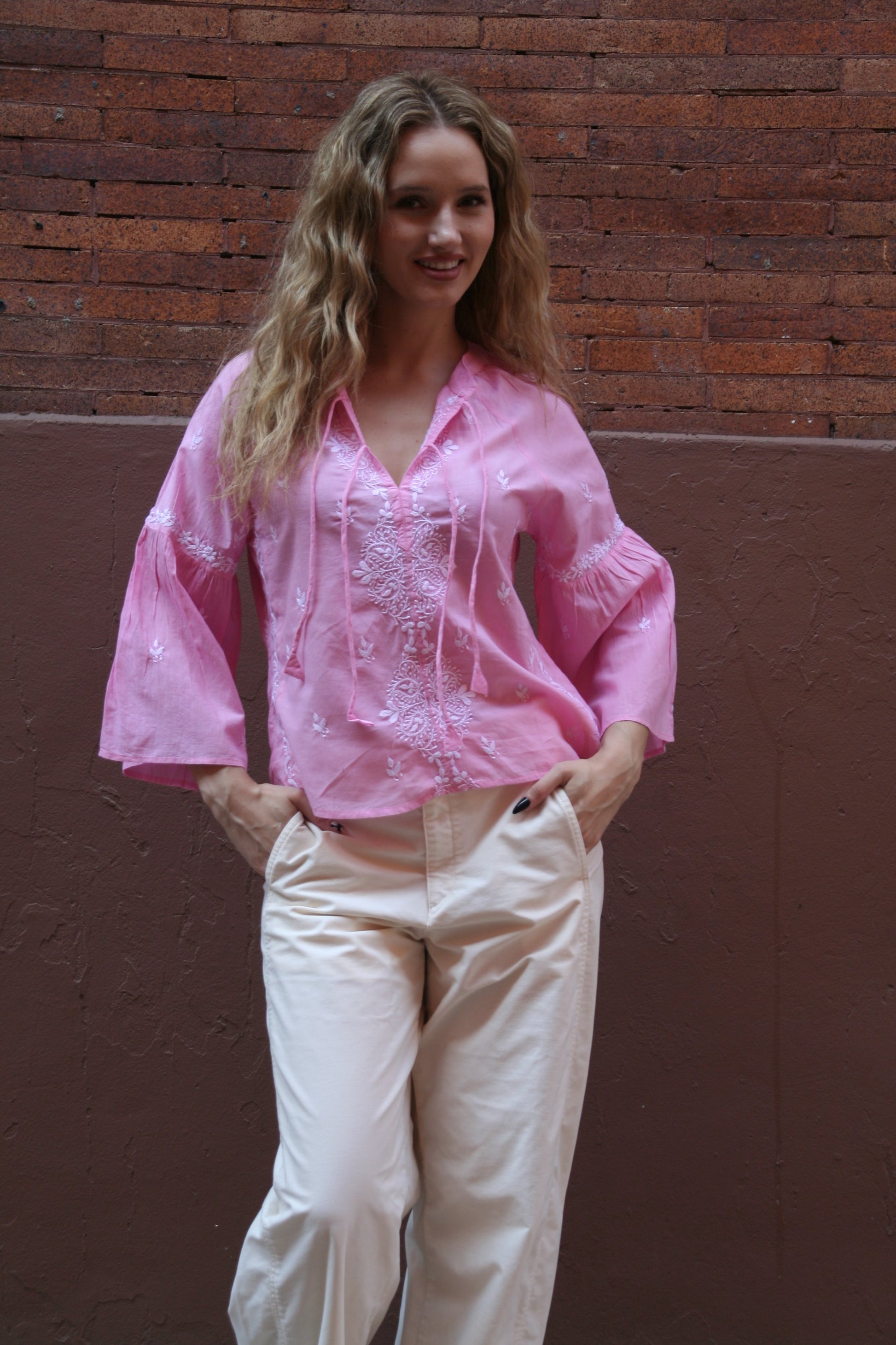 Tie Crop Top Pink - Joshi