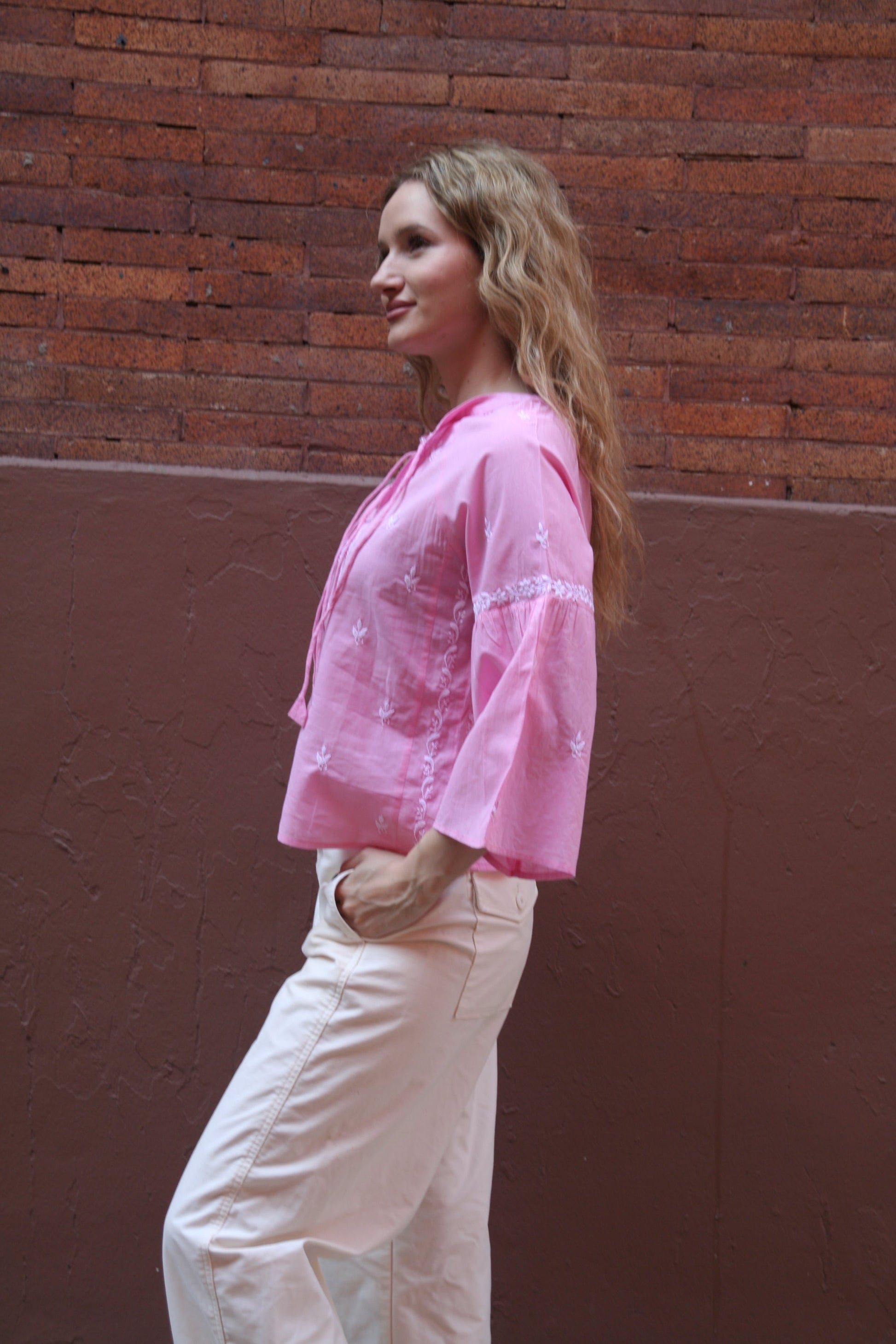 Tie Crop Top Pink - Joshi