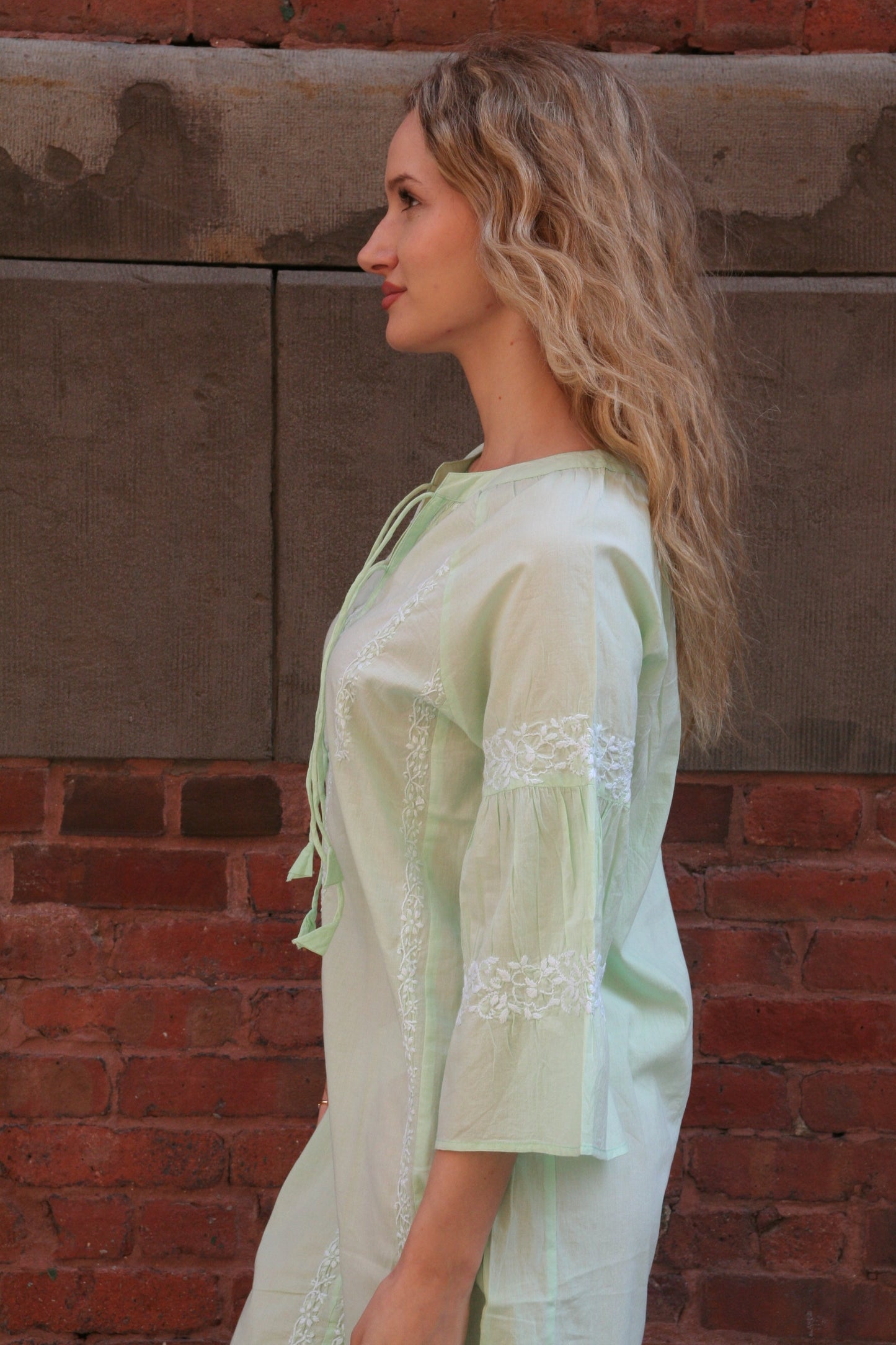 Tie Short Dress Green - Joshi