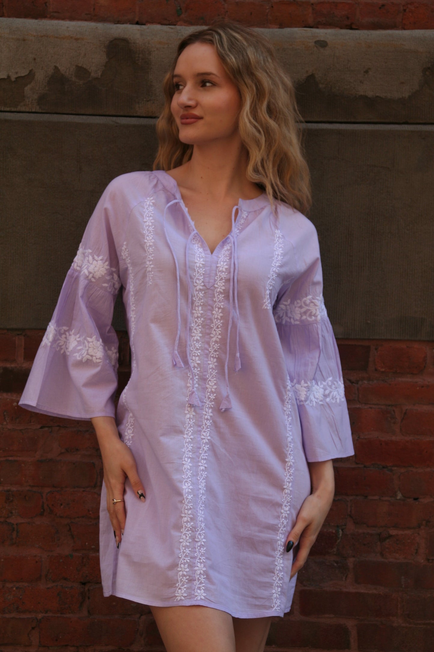 Tie Short Dress Lilac - Joshi