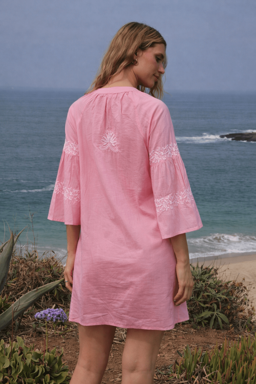 Tie Short Dress Pink - Joshi