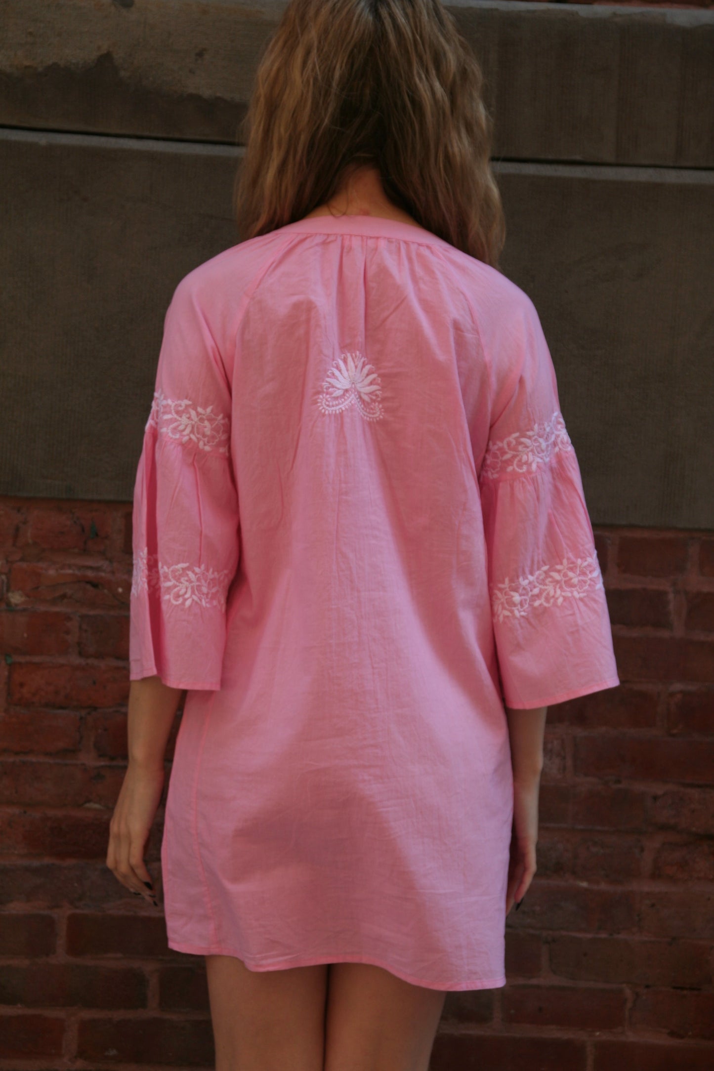 Tie Short Dress Pink - Joshi